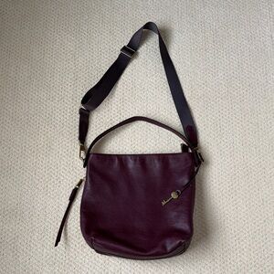 Fossil Deep Wine Leather Shoulder Bag